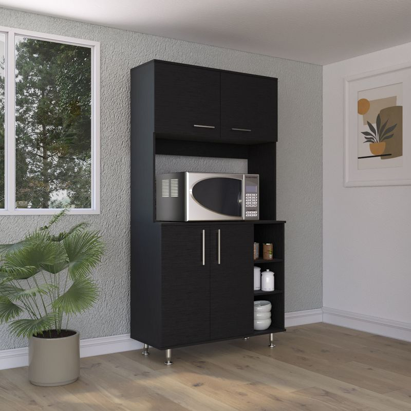 Depot E-Shop Kitchen Pantry Double Door Cabinet, Four Legs, Three Shelves