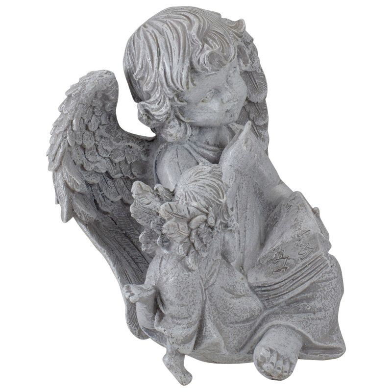 Northlight 8.25" Reading Angels with Book Outdoor Garden Statue