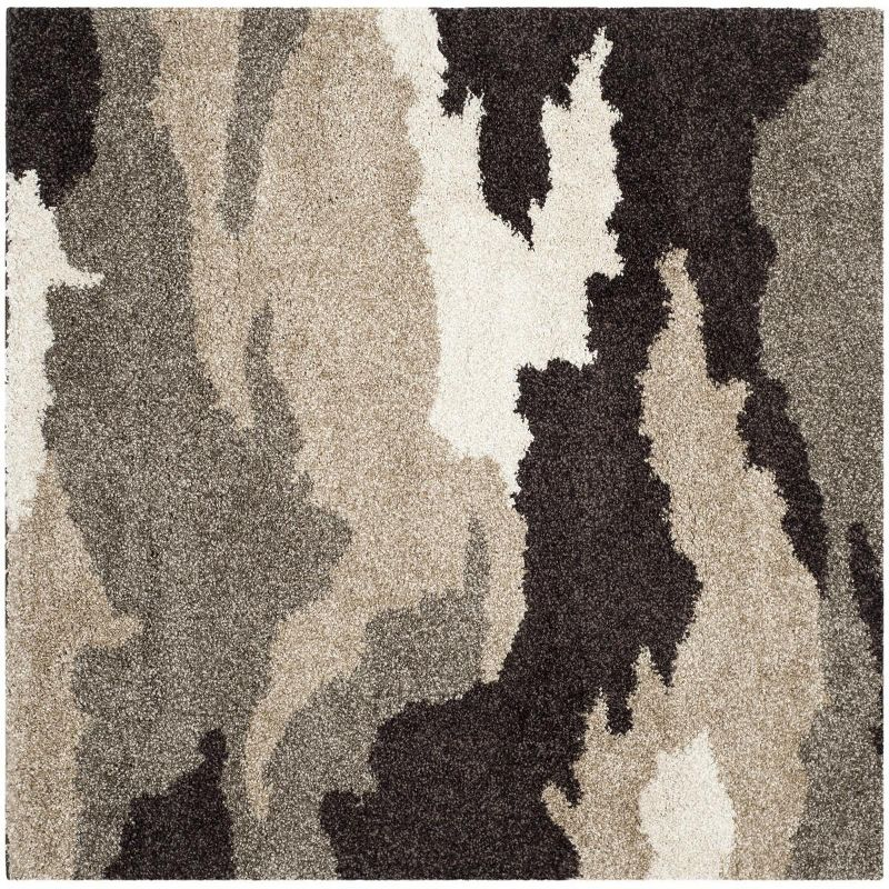 Florida Shag SG453 Power Loomed Indoor Area Rug - Beige/Multi - 4'x4' - Safavieh.