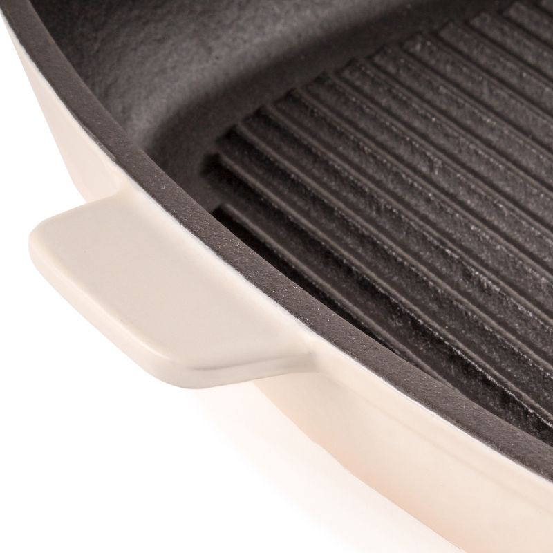 Neo 11" Cast Iron Square Grill Pan, Meringue