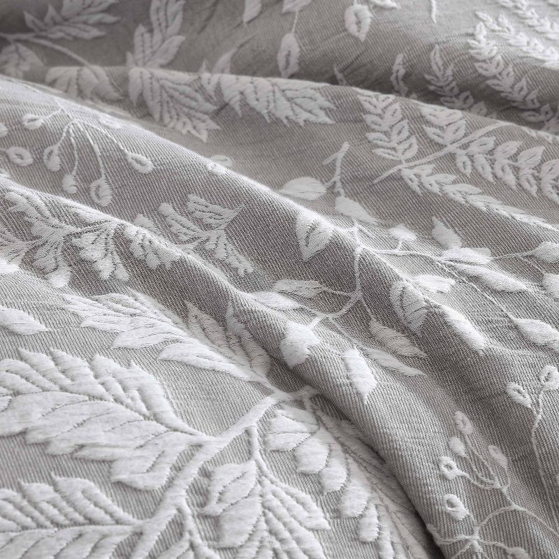 Riverbrook Home 6pc Queen Inverness Comforter Bedding Set Gray: Matelasse Design, Botanical Pattern, Includes Decorative Pillows