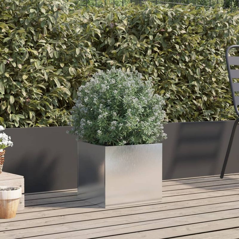 vidaXL Solid Fir Wood Planter with Trellis - Brown Rectangular Outdoor Flower Box for Garden, Patio, Terrace