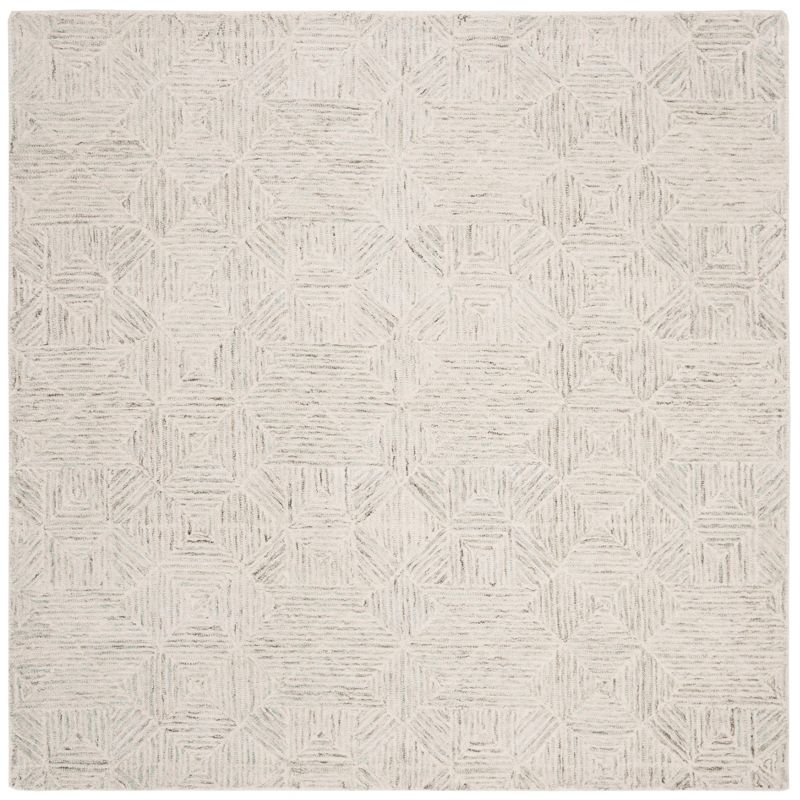 Abstract ABT763 Handmade Indoor Area Rug - Ivory/Light Blue - 4'x4' - Safavieh