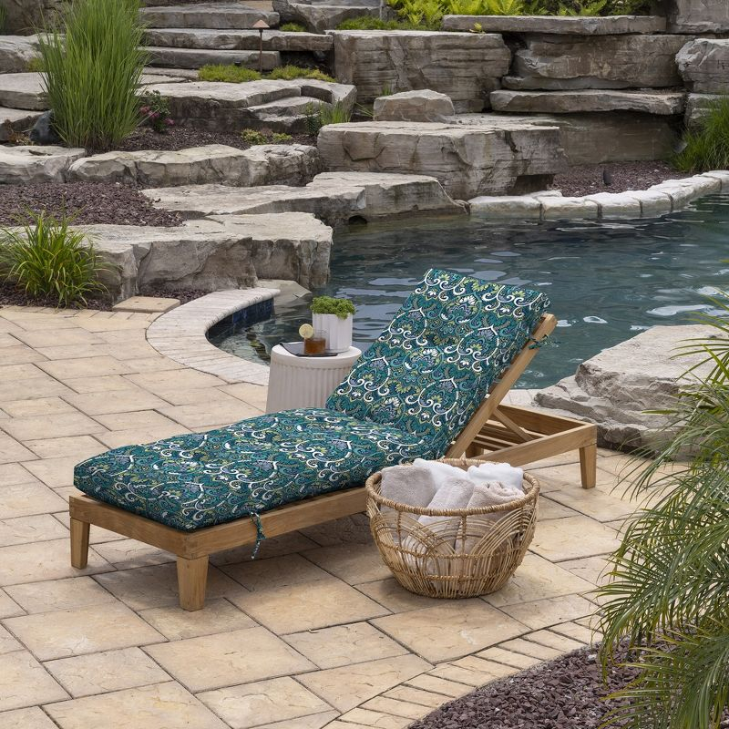 ARDEN Outdoor Plush Modern Tufted Chaise Cushion, 76 x 22, Water Repellent, Fade Resistant, Tufted Cushion for Chaise Lounger 76 x 22
