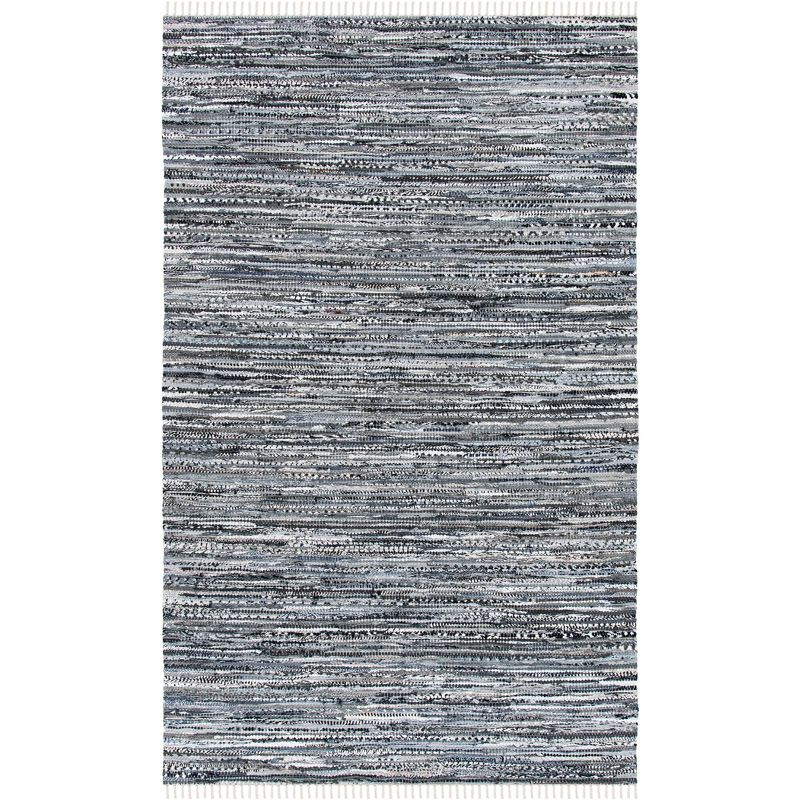 Rag Area Rug RAR128 Hand Woven Area Rug - Grey - 4'x6' - Safavieh.