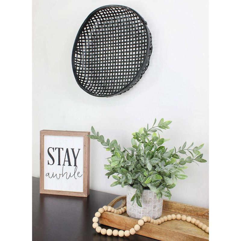 AuldHome Design Black Boho Wall Baskets 2pk; Wall Decor Baskets