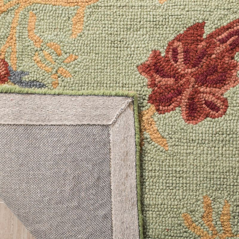 Blossom BLM919 Hand Hooked Indoor Area Rug - Light Green/Multi - 6'x6' - Safavieh