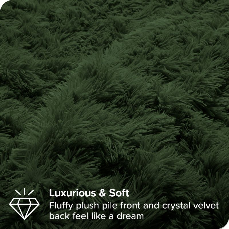 Forest Green Queen Shaggy Duvet Cover by Bare Home