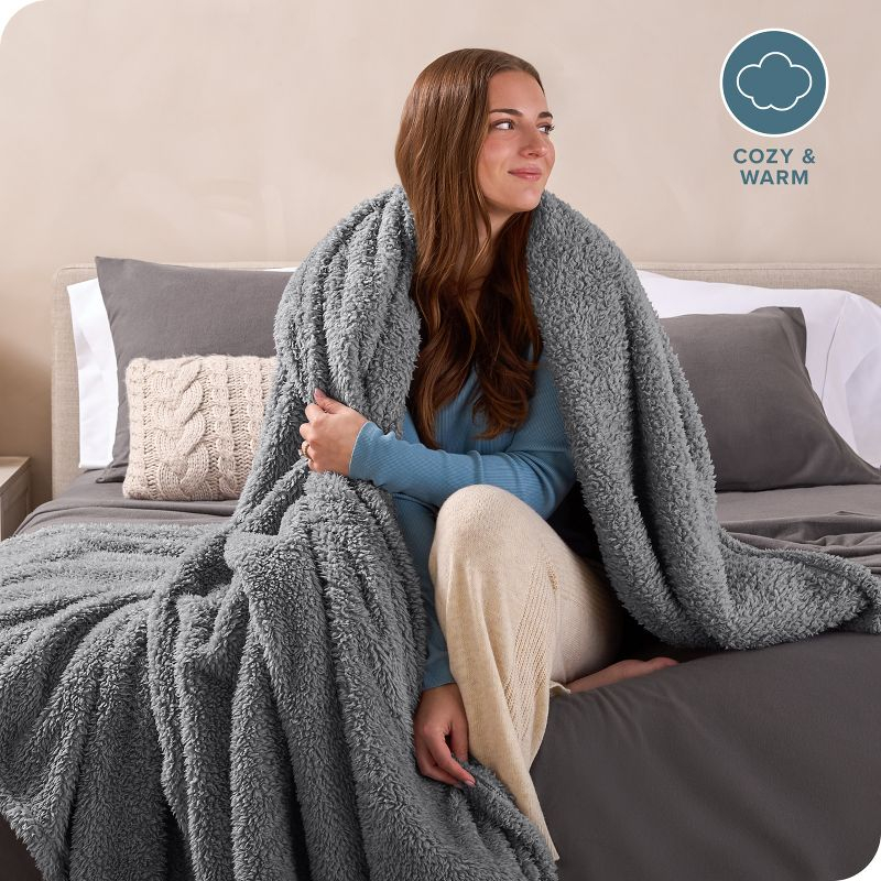 Bare Home Cozy Faux Shearling Blanket