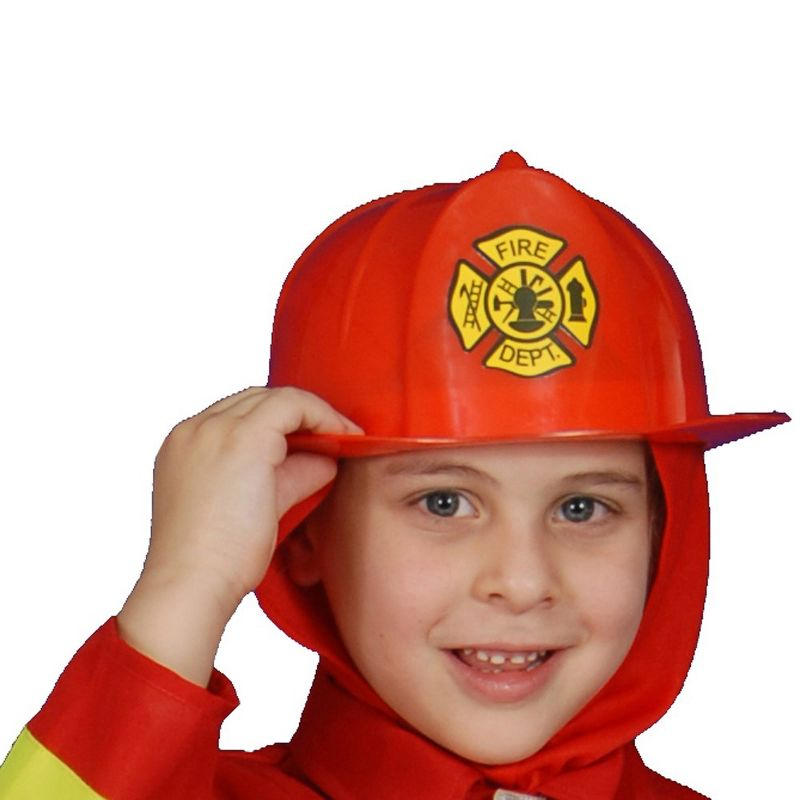 Dress Up America Fireman Helmet - Firefighter Hat - Kids - Red