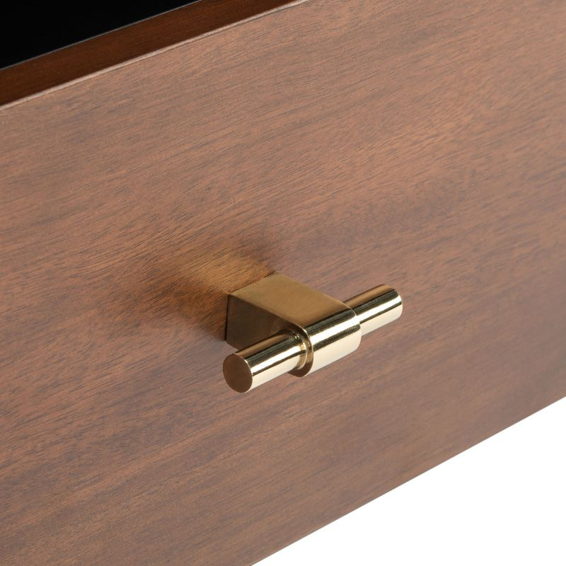 Genevieve Media Stand - MED5000 - Black/Walnut - Safavieh