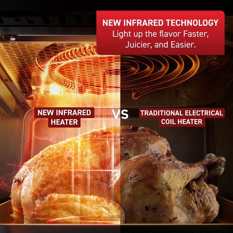 T-fal 6.3 Quart Infrared Air Fryer, 7-In-1 Cooking Functions, Digital Touch Screen, Black
