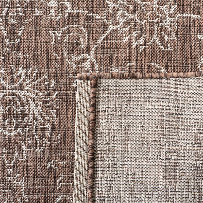 Courtyard CY8680 Power Loomed Indoor and Outdoor Area Rug - Brown/Ivory - 9'x12' - Safavieh