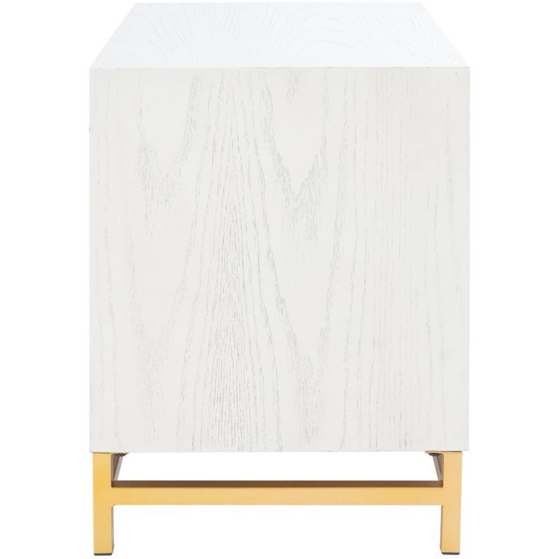 Fenno 2 Drawer Nightstand - NST6401 - White Washed/Brass - Safavieh