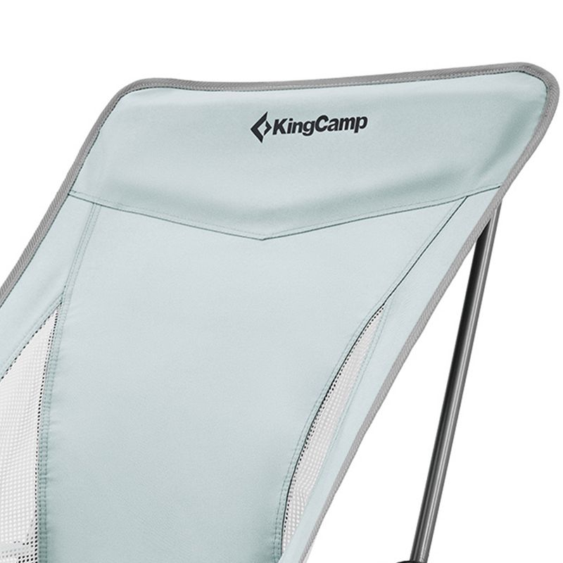 KingCamp Lightweight Padded Highback Folding Lounge Chair with Cupholder, Side Storage Pocket, and Carry Bag for Indoor or Outdoors, Grey