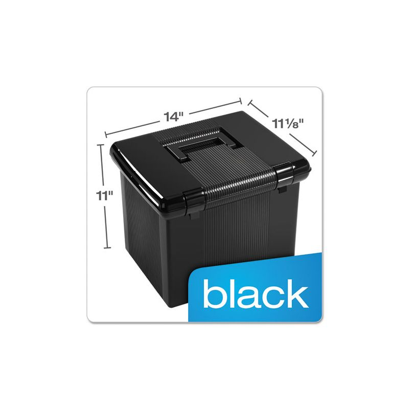 Pendaflex Portable File Boxes, Letter Files, 13.88" x 14" x 11.13", Black