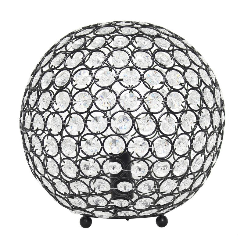 10" Elipse Crystal Ball Sequin Table Lamp Bronze - Elegant Designs: UL Listed, No Assembly Required, Metal & Crystal Shade