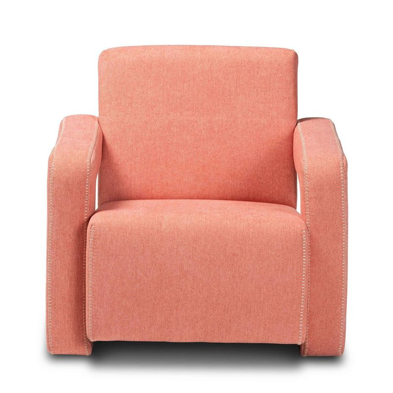 Madian Light Fabric Upholstered Armchair Light Red - Baxton Studio