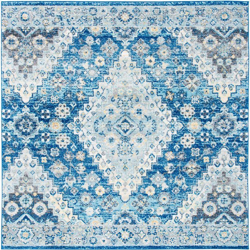 Madison MAD616 Power Loomed Area Rug - Navy/Creme - 6'7"x6'7" - Safavieh.