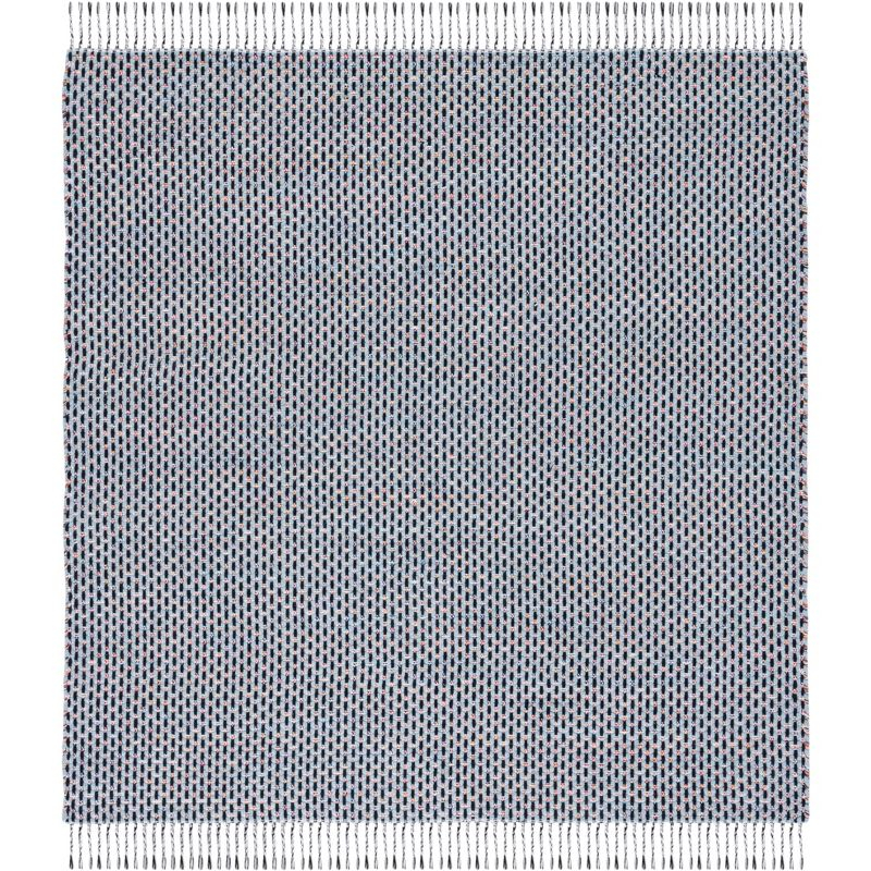 Montauk MTK475 Power Loomed Area Rug - Blue/Black - 6'x6' - Safavieh.