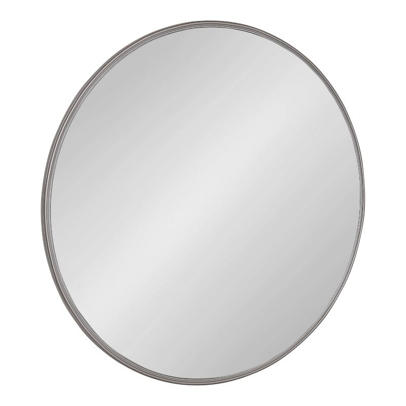 30" Caskill Round Wall Mirror Gray - Kate & Laurel: Chic Oversized Decor, No Assembly Required