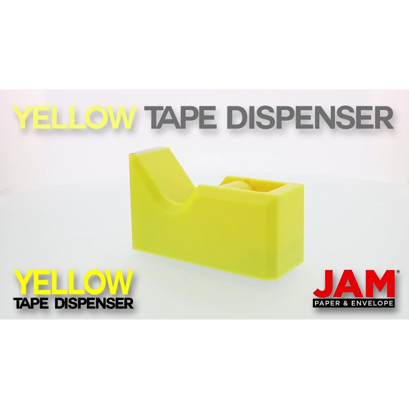 JAM Paper Colorful Desk Tape Dispensers - Yellow: Plastic Stationery for School & Office