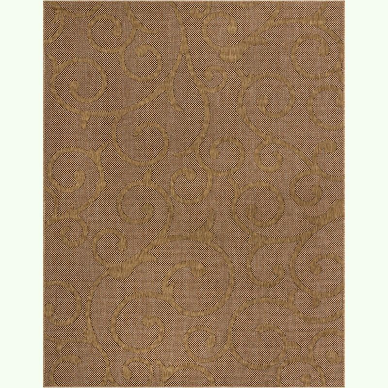 Unique Loom 9' 0 x 12' 2 Light Brown Outdoor Botanical Vine Area Rug