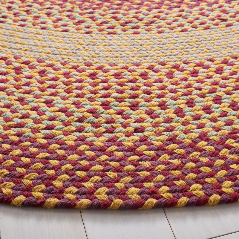 Braided BRD651 Flat Weave Indoor Accent Rug - Yellow/Red - 3'x5' Oval - Safavieh