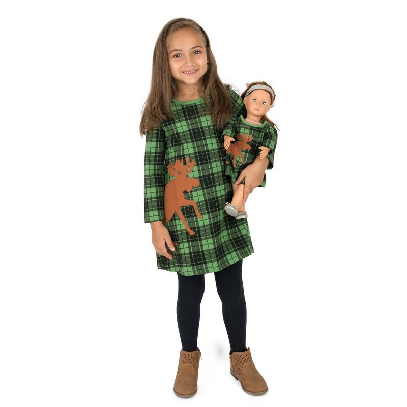 Leveret Girls and Doll Cotton Dress Plaid Black and White 8 Year