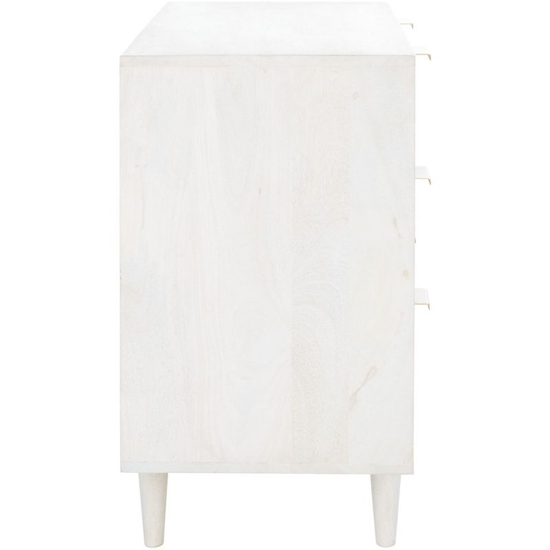 Zinnia 3 Drawer Chest - White Washed/Brass - Safavieh