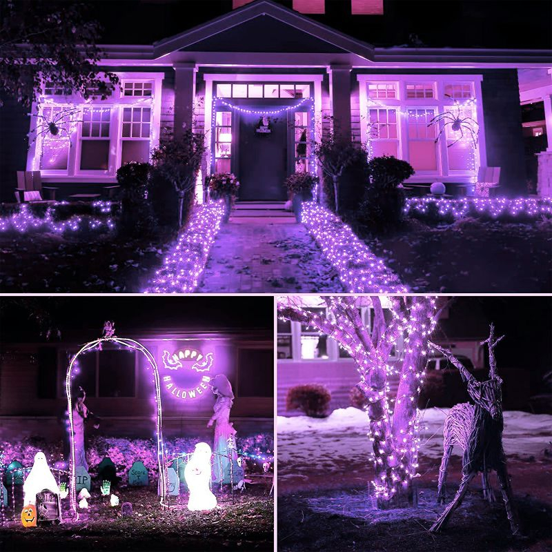 Twinkle Star 300 LED Window Curtain String Lights for Christmas, Wedding, Party, Garden, Indoor & Outdoor Decor - Purple
