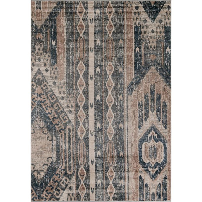 Unique Loom Portland Collection Area Rug - Orford (7' 1" x 10' Rectangle Navy Blue/Blue)