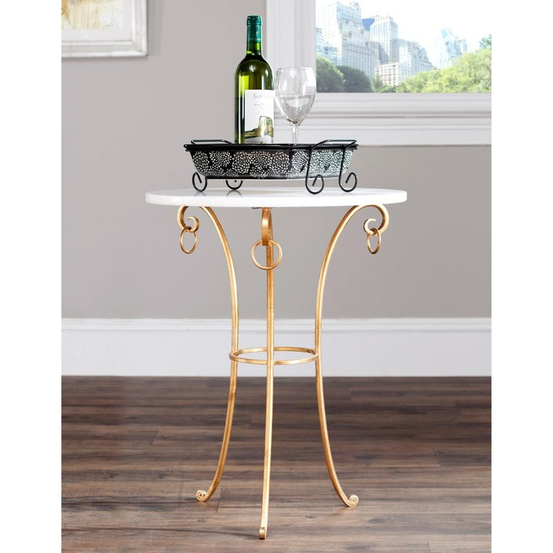 Tamara Accent Table - FOX2500A - Gold/White - Safavieh Couture