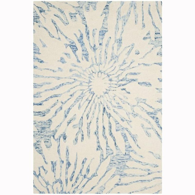Bella BEL129 Hand Tufted Area Rug - Dark Blue/Ivory - 4'x6' - Safavieh.