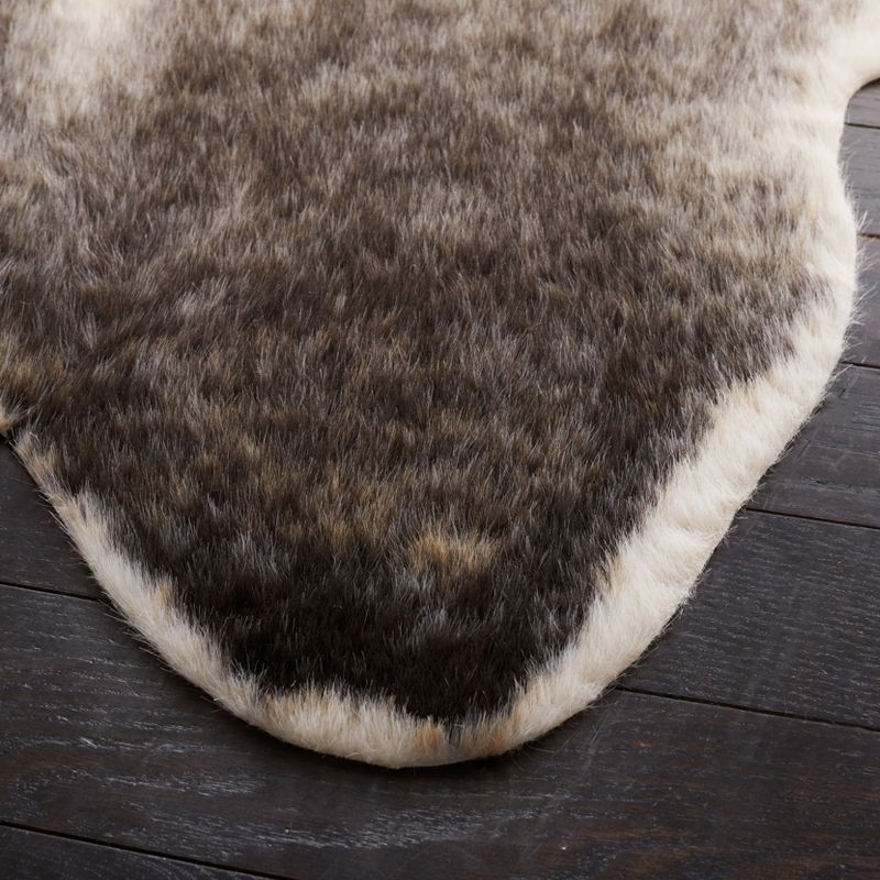 Faux Cowhide FCH203 Power Loomed Indoor Area Rug - Grey/Ivory - 6'x8' - Safavieh