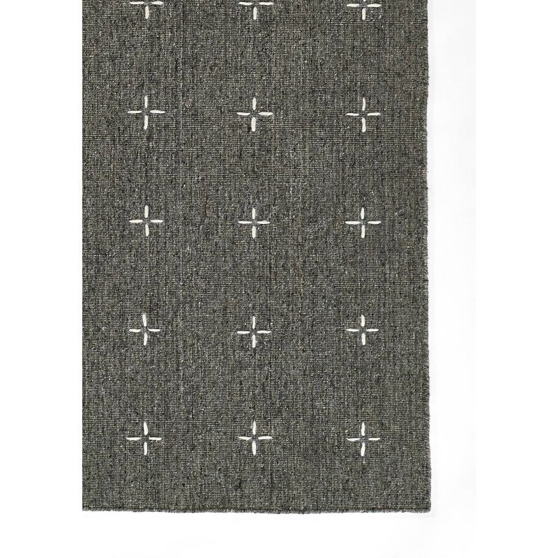 Momeni 3'6"x5'6" Oliver Cross Handloomed Area Rug Charcoal Gray