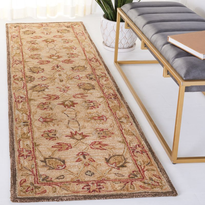 Anatolia AN512 Hand Tufted Indoor Runner Rug - Beige/Beige - 2'3"x12' - Safavieh
