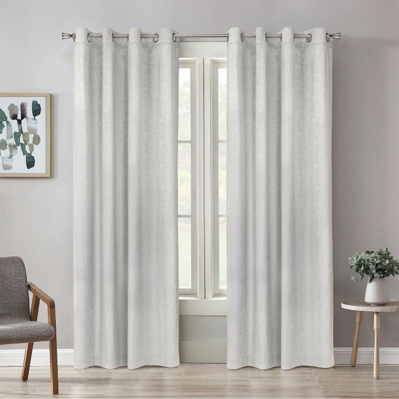 Habitat Bristol Room Darkening UV Protecion Grommet Curtain Panel for Windows 52" x 95" White
