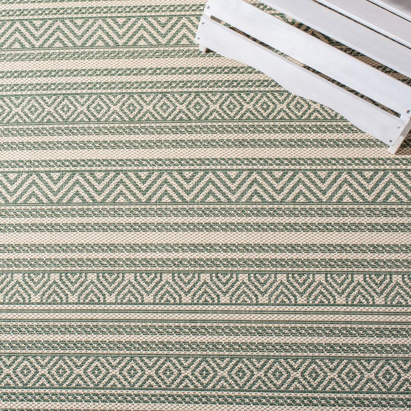 Courtyard CY6866 Power Loomed Indoor/Outdoor Area Rug - Beige/Dark Green - 8'x10' - Safavieh.