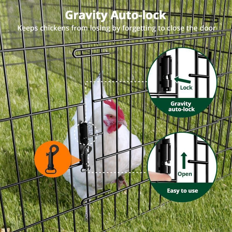 GOTGELIF  Large Metal Chicken Coop 130" x 40" Chicken Cage Hen House with Waterproof Cover