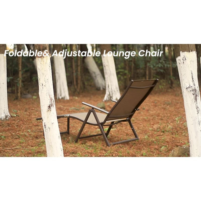 2pc Outdoor Aluminum Adjustable Chaise Lounges - Light Gray - Crestlive Products