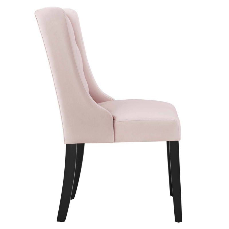 Set of 2 Baronet Performance Velvet Dining Chairs Pink - Modway: Rubberwood Frame, Upholstered, Spot Clean