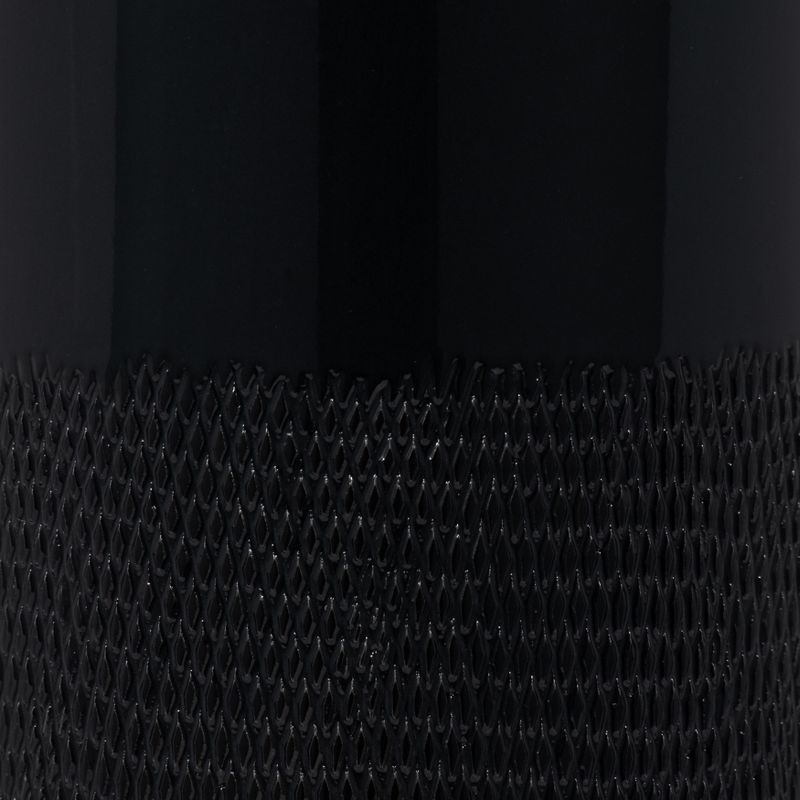 Sagebrook Home 18" Ceramic Vase - Contemporary Grooved Design Black Vase - Decorative Table Accent for Home or Office - Display Beautiful Floral