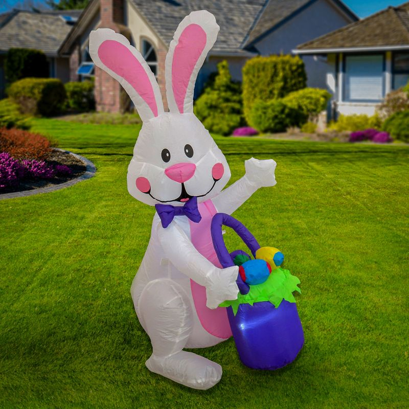 4' Waving Bunny Inflatable Yard Decoration - National Tree Company