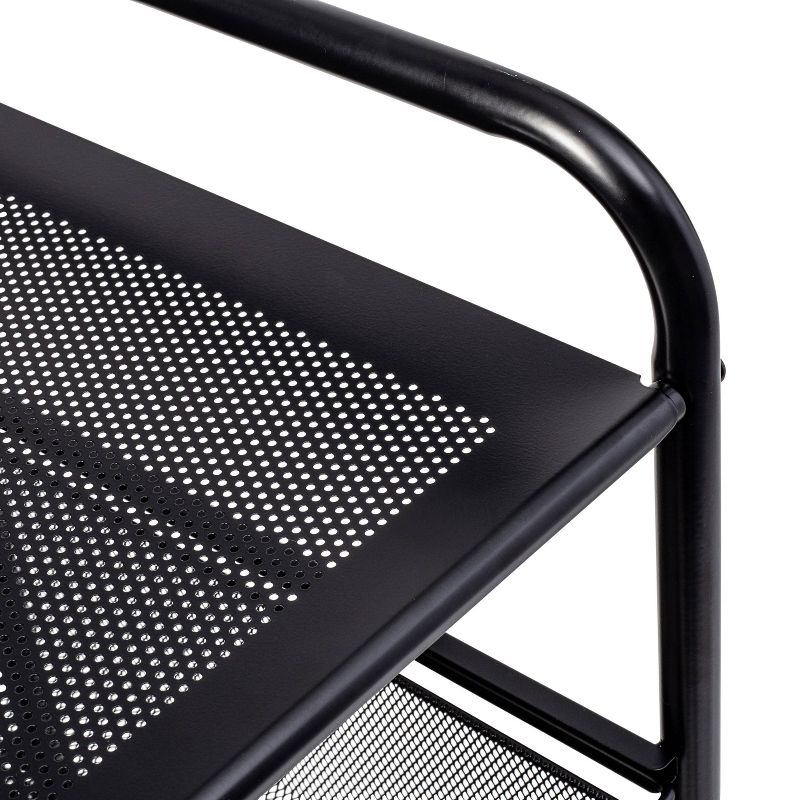 Honey-Can-Do 3 Drawer Rolling Cart Black: Utility Storage Cart with Fade-Resistant Steel, Universal Placement, 35.6" Height