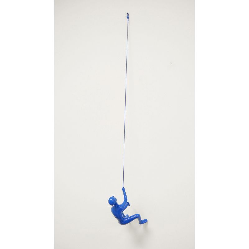 Climbing Man Classic Wall-Art Sculpture | Blue