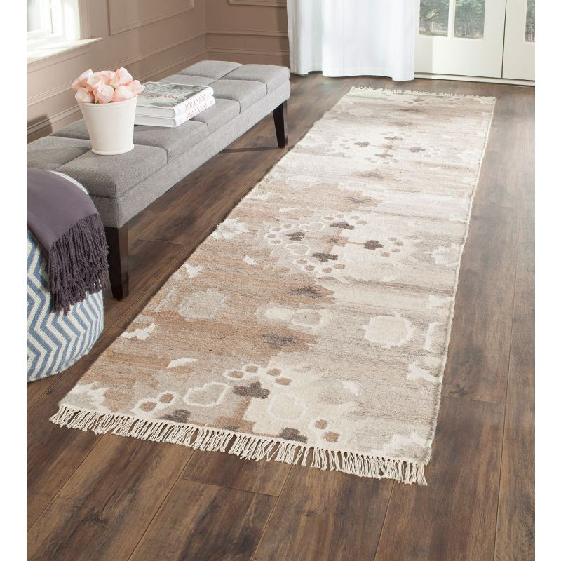 Natural Kilim NKM318 Hand Woven Runner Rug - Grey/Multi - 2'3"x6' - Safavieh.
