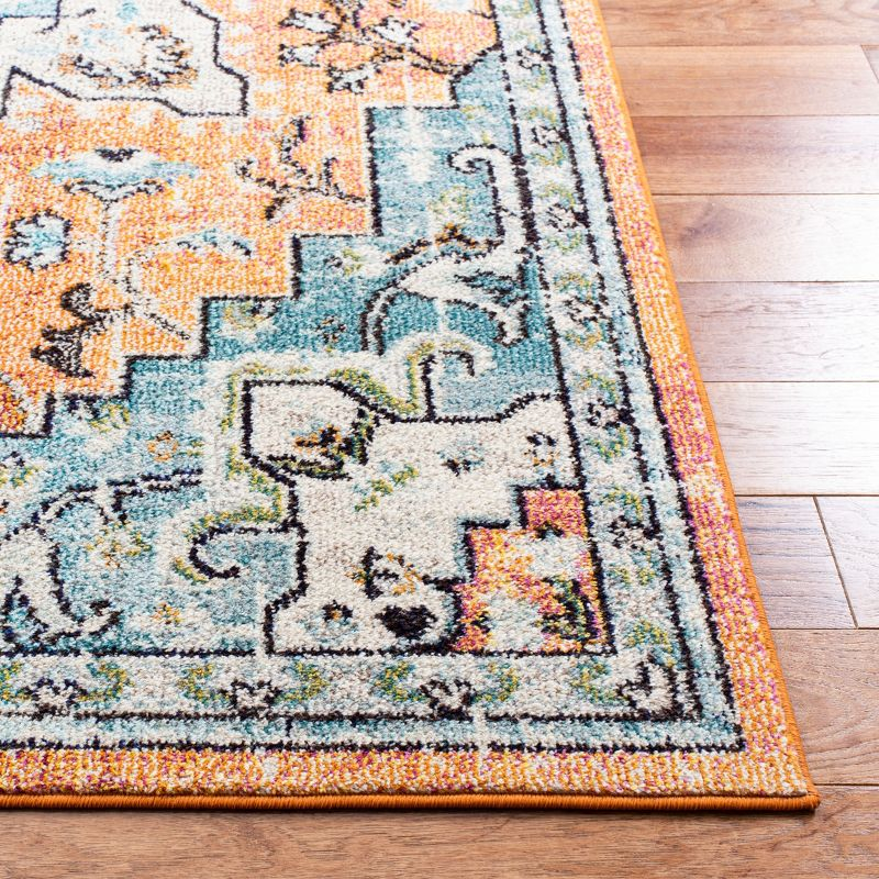 Madison MAD473 Power Loomed Indoor Area Rug - Orange/Teal - 5'3"x7'6" - Safavieh