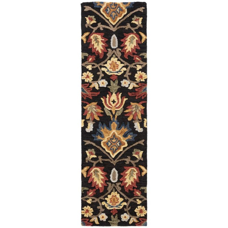 Blossom BLM402 Hand Tufted Runner Rug - Charcoal/Multi - 2'3"x8' - Safavieh.
