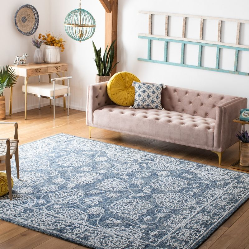 Metro MET806 Hand Tufted Indoor Area Rug - Natural/Blue - 8'x10' - Safavieh